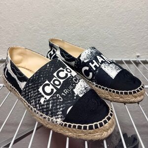 CHANEL Monochrome Logo Espadrilles